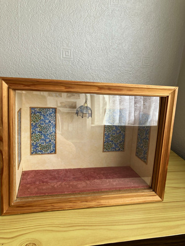 Wooden dolls house room box - house,