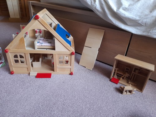 Wooden dolls house - house,, and