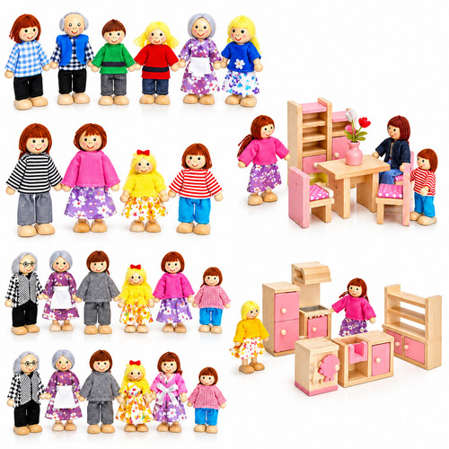 Wooden family dolls house - family,