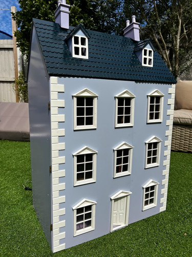 Wooden lilac blue white - wooden, &