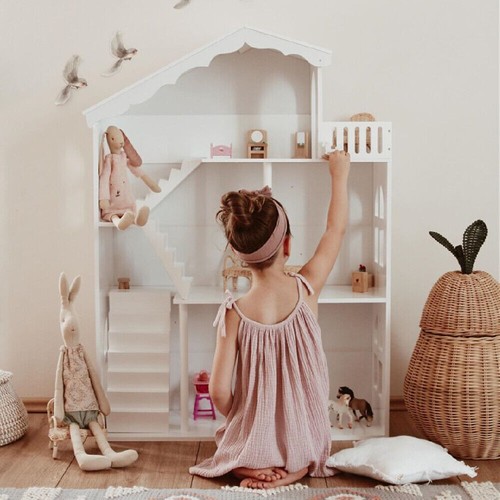 Large white doll house - doll,