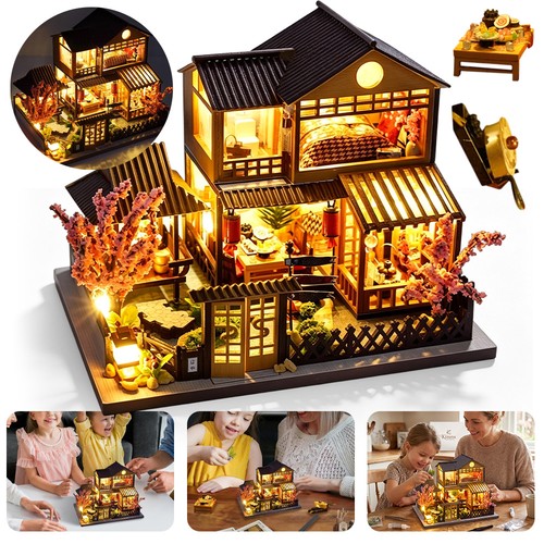 Diy miniature house kit wooden - house,
