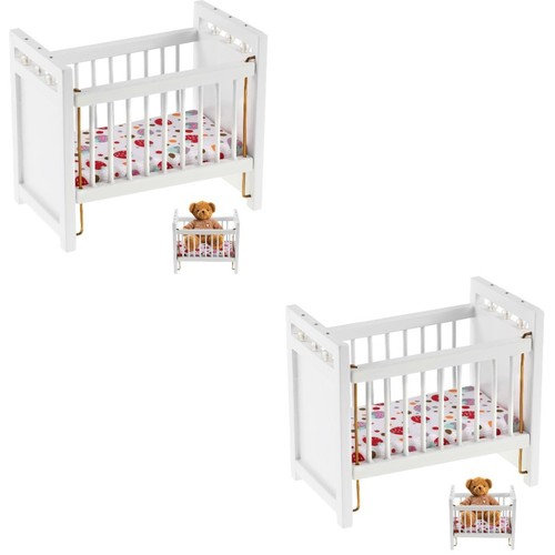 2pcs miniature baby doll crib - baby,
