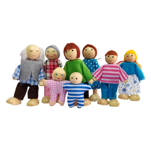 Family doll house dolls wooden - house,