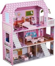 Wooden Dollhouse, 3 Story Kids