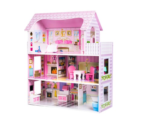 Wooden dolls house complete