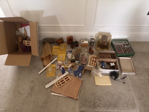 Wooden vintage dolls house - wooden,