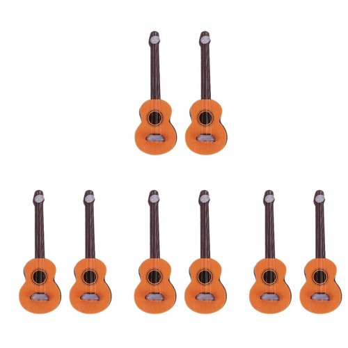 8pcs mini wooden guitar models - wooden,