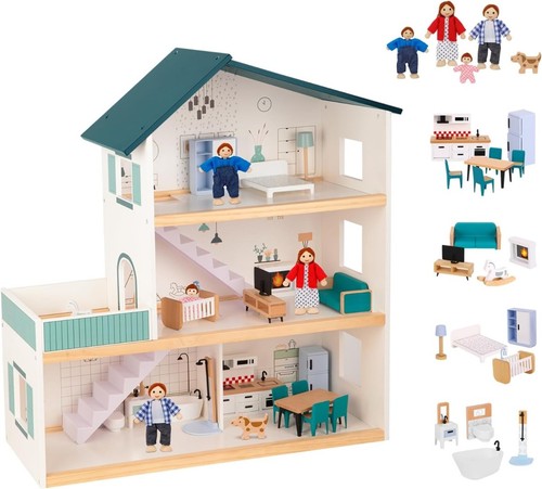 Wooden dolls house for kids - for,