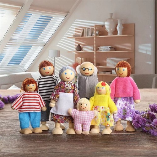 Wooden family dolls house - wooden,