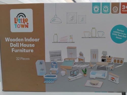 Little town wooden doll house - little,