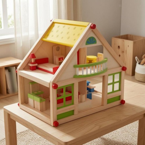 Wooden dollhouse wood - dollhouse,