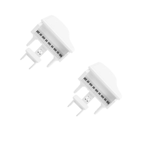 2pcs miniature white wooden - white,