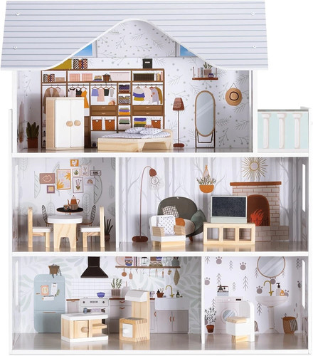 Navaris large wooden dollhouse - large,