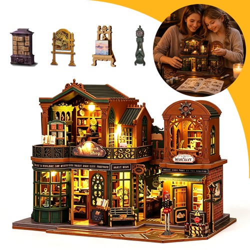 Diy doll house kit with - house,