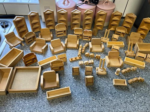 Wooden dolls house - wooden,
