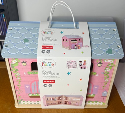Folding wooden dolls house - wooden,