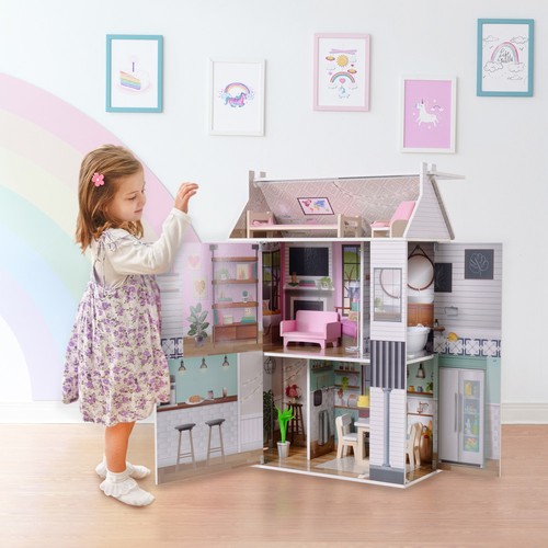 Wooden doll house floors - doll,