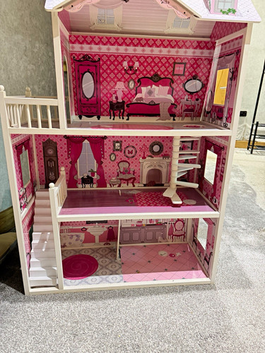 Wooden storey pink - wooden, pink/white