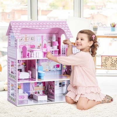 Wooden dolls house - wooden, –