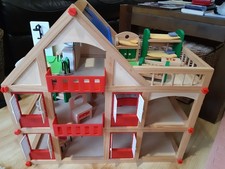 Wooden doll house with