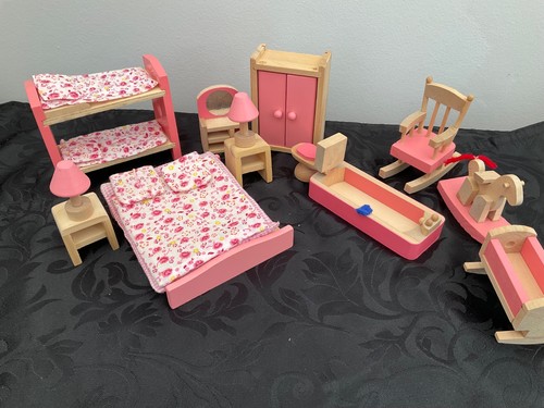 Wooden doll house furniture - wooden,