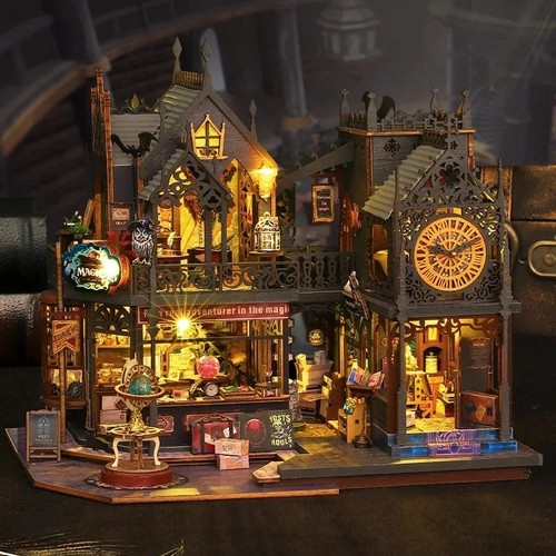 Diy wooden dollhouse kit - wooden,