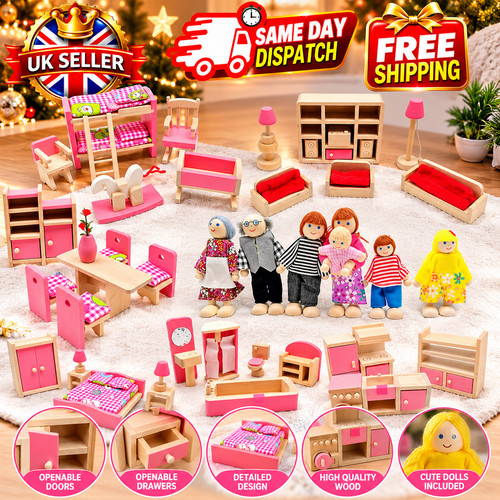 Wooden doll house - doll,
