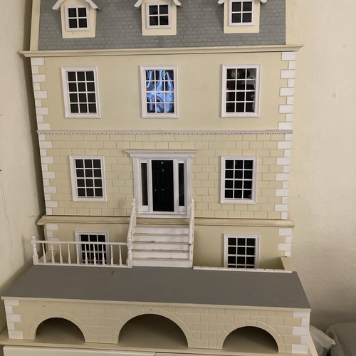Large hinged wooden dollhouse - large,