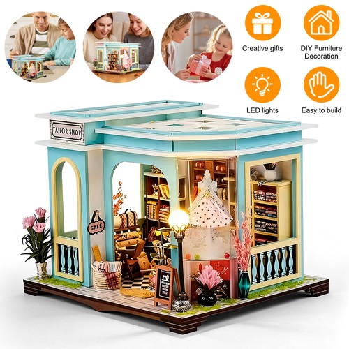 Mini tailor shop diy doll - shop,