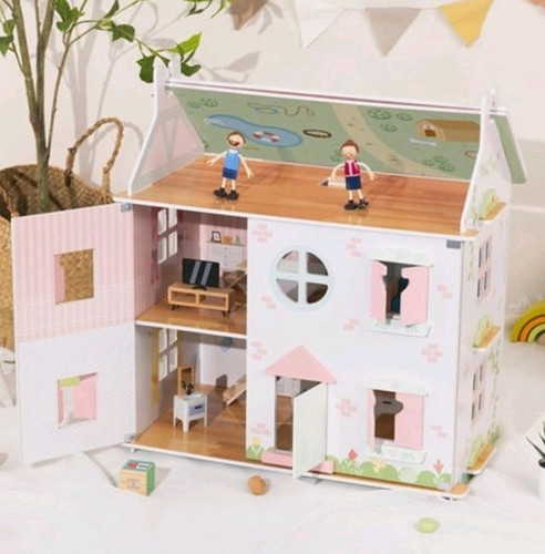 Tooky toy wooden dolls - wooden, house