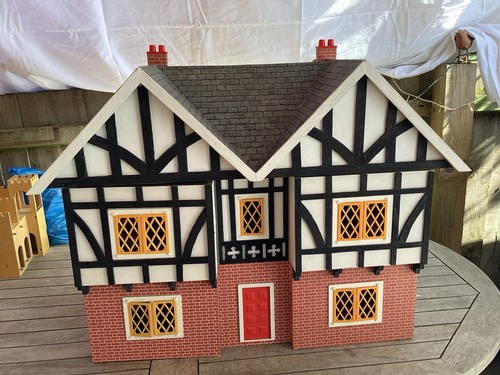 Vintage wooden dolls house - vintage, &