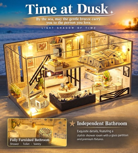 Diy miniature dollhouse kit - miniature,