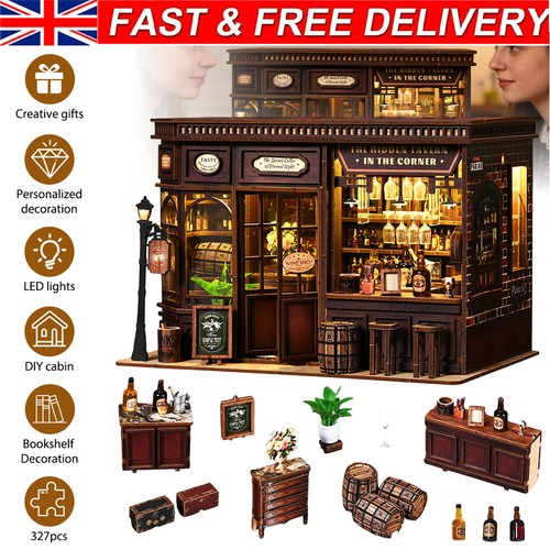 Diy mini retro tavern model - mini,