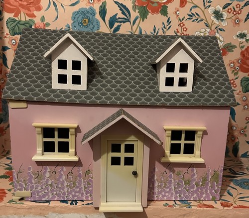 Large hinged wooden doll house - doll,