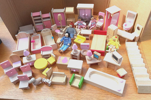 Large selection wooden - wooden, doll